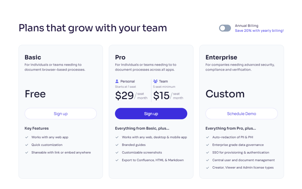 ScribeHow Pricing